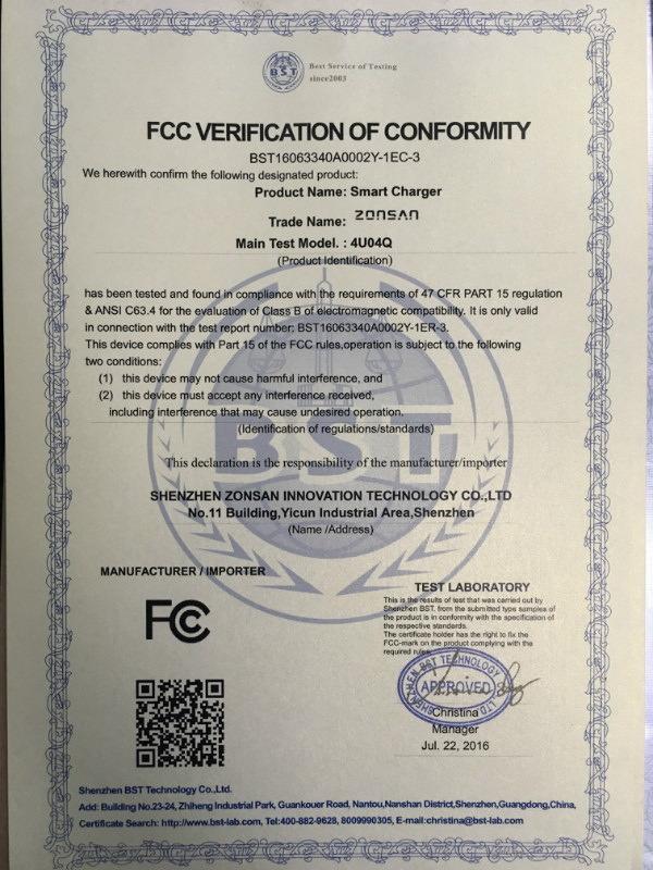 FCC - Shenzhen Zonsan Innovation Technology Co., Ltd.