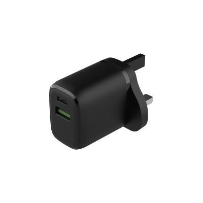 China EU USA R-U Plug 18W 30W USB Wall Mobile Phone Charger PD+QC 3.0 Super Fast Charger Type C Palladium for sale