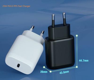 China MOBILE PHONE kc Cb rohs Approval Palladium 25w PPS Super Fast Wall Charger For Samsung s21 for sale