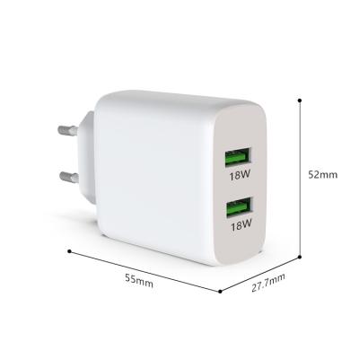 China Mobile phone/tablet zonsan quick fast wall charger usb-one dual ports 36w qc3.0 charging adapter kr with kc cmk for sale