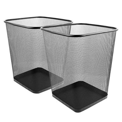 China Sustainable Household Square Stainless Steel Waste Basket Office Paper Waste Bin Eco - Friendly for sale