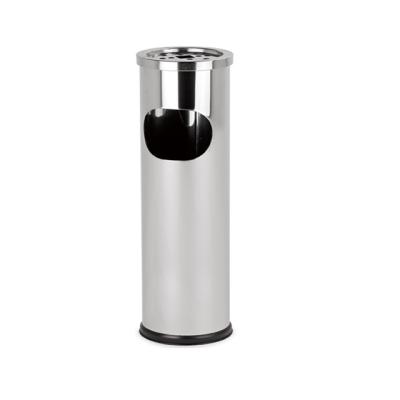 China Outdoor Standing Stainless Steel Promotional Hotel Trash Can Stainless Steel Ashtray Portable All-Season Round, Around 1 Compartment Support 8L for sale