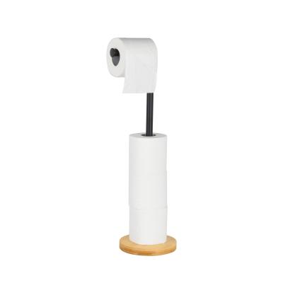 China Sustainable High Quality Easy To Install Toilet Paper Holders Paper Towel Holder With Bamboo Base for sale