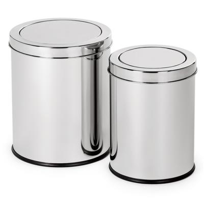 China Sustainable Factory Most Popular Household Stainless Steel Swing Top Mini Waste Bin Trash Can With Lid for sale