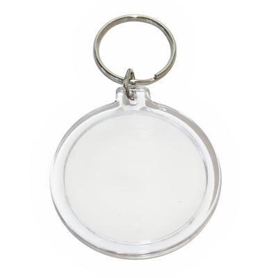 China Luxury/Durable/High Glossy/Easy Clean Acrylic Photo Round Crystal Clear Photo Key Chain Insert Blank Custom Key Chain for sale