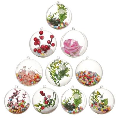 China Durable/High Gloss Clear Plastic Immortal High Flower Round Ball Christmas Decorative Hanging Ball for sale