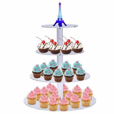 China Luxury/Durable/High Glossy/Full Serving Printing Stand Tower Display Rack 3-Tier Cupcake Dessert Tray For Wedding Party Autumn Thanksgiving Halloween Baby Shower Birthday for sale