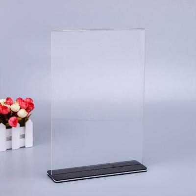 China Durable / High Gloss Clear Plastic Table Menu Holder, Card Display, Upright Ad Photo Frame, Acrylic Sign Holder for sale