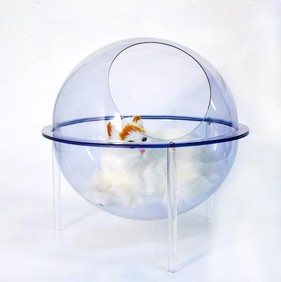 China Space Capsule Cat Litter Acrylic Spherical Transparent Viable Pet Supplies Cat House Cat House Pet Sleep Nest for sale