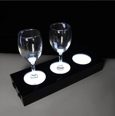 China High Gloss Acrylic Wine Display Stand Creative Wine Drinks LED Cup Bar Display Props for sale