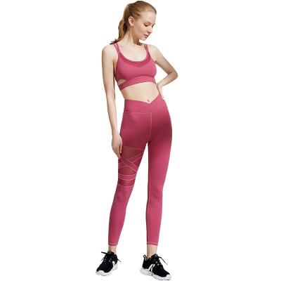 China Women's Breathable Custom Yoga Bra Sports Quick Dry Gym Fitness Seamless Logo Bra Pant Suits Sets for sale