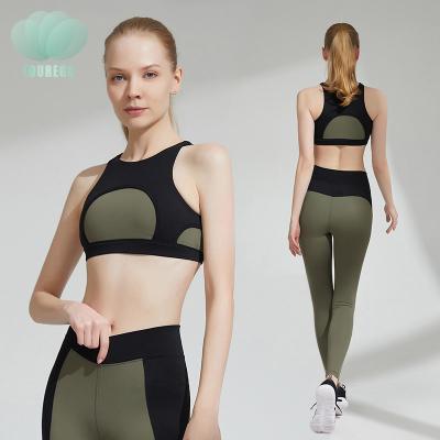 China Breathable Custom Tight Logo Clothing Women Fitness Training Tow Piece Suit Sets Yoga Suit Fitness Exercise Running 2 Piece Suit for sale