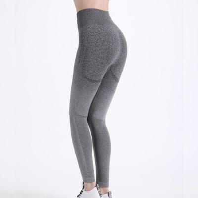 China Custom Logo Breathable Butt Yoga Pants Hanging Dye Gradient Fitness Sports Running Pants Stretch Breathable Butt Tight Gaiters for sale