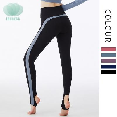 China High Waist Sportswear Women Brushed Logo Women Yoga Pants Fitness Pants Breathable Custom Running Stirrup Pants for sale