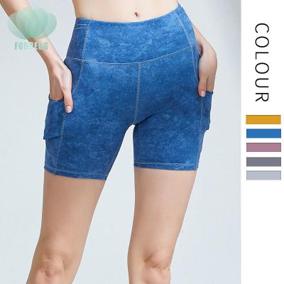 China Custom Logo Nylon Women Breathable Leggings Sport Pants Seamless Ladies Yoga Pants Yoga Shorts High Waist Hip Lift Pants Ins Shorts for sale