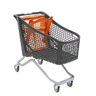 China Customized Wholesale Plastic Unveiling Grocery Supermarket Shopping Carts Trolleys for sale