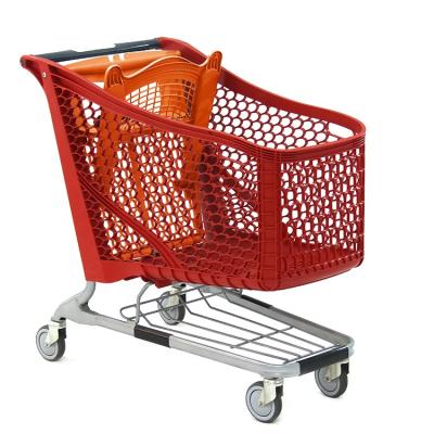 China Unveiling Style Canadian Plastic Supermarket Trolley Hot Selling Shopping Trolley for sale