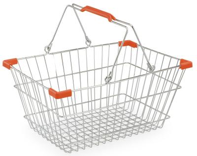 China With Double Handles Metal Wire Supermarket Shopping Basket for sale