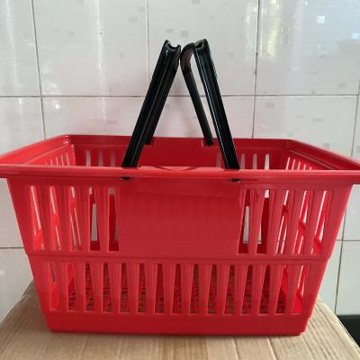 China Best Supermarket Plastic PP Plastic Shopping Basket Eco-friendly Material And Multiple Color For Grocery Store Shopping Basket for sale