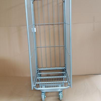 China Folding Warehouse Roll Cage Large Warehouse Trolley Cage Cart Roll Container for sale