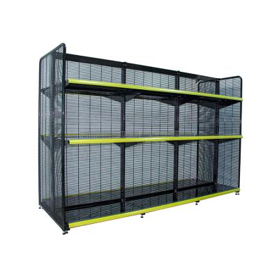 China Corrosion Protection Metal Supermarket Shelf Display Design Store Racks For Store Retail for sale