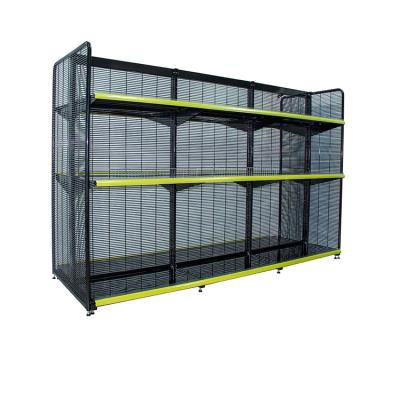 China Corrosion Protection Good Quality Gondola Store Grocery Shelf Retail Metal Storage Display Supermarket Steel Rack For Store for sale