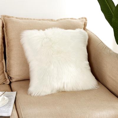 China W Comfortable Faux Fur Long Plush Seats Modern Solid Printed Sequin Chair Cushion Cover Polyester Adults Knitted Cushion for sale