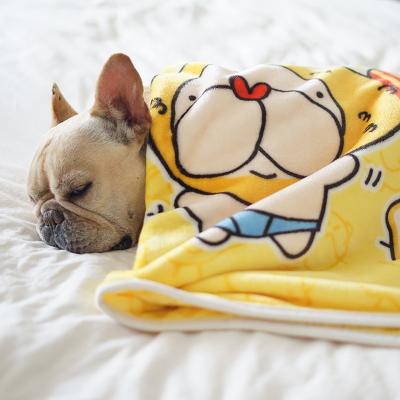 China Anti-pilling Winter Warm Flannel Fleece Pet Blanket Throw Bed Mantas Para Perro Wholesale for sale