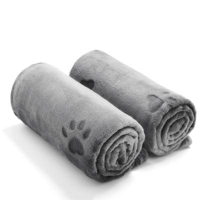 China 40*50 Anti-Static Inches 280gsm Soft 100% Polyester Flannel Pet Cat Dog Shear Blanket Bulk For Bed for sale