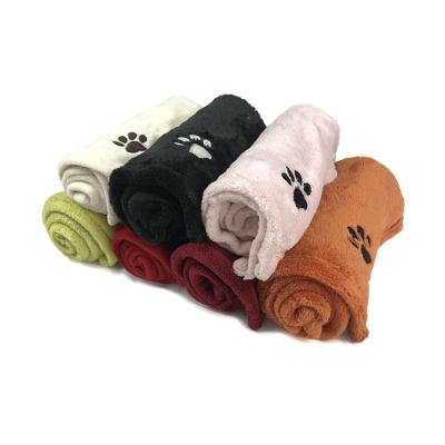 China High Quality Embroidered HEATHER PAWS And Cheap Pet Blankets Shear Throw For Cats And Dogs for sale