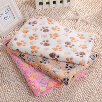 China Travel Factory Wholesale Flannel Coral Fleece Pet Dog Soft Print Cut Throw Bed Covering for sale