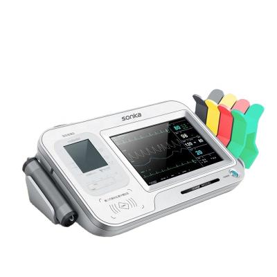 China Portable Multiparameter Hospital Electrocardiograma Device Vital Signs Monitor Station With Ecg Machine 12 Channel for sale