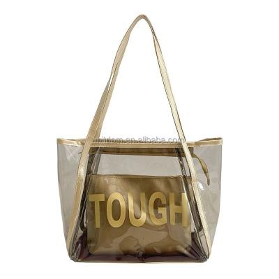 China Clear Plastic Tote Girls Lady Girls Lady Girls Beach Bag Water Proof Water Proof PVC Beach Casual Shopping Bag Water Resistant Beach Bag for sale