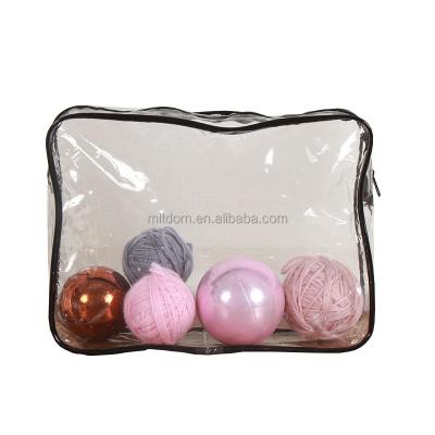 China Fashion OEM Accept PVC Fashion Logo Cosmetic Bag Custom Plastic Reusable Clear Bag Storage Handbag Wash Bag for sale