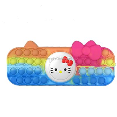 China Gift OEM logo accept bubble stirrer sensory gift box squeeze pen case school kid popit stir pencil case kids girl boy desk for sale