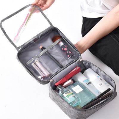 China Fashion Solid Color Wholesale Large Capacity Cosmetic Bag Unisex Toiletry Storage Bag Custom LOGO Cosmetic Bag for sale