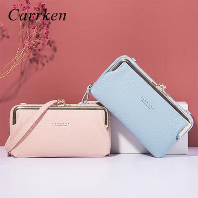 China Fashion 2021 New Ladies Shoulder Bag Soft Leather Apple Aamsung Huawei Mobile Phone Bag Custom Women's Wholesale for sale