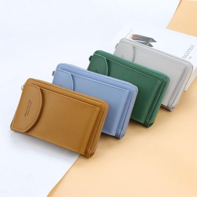 China Custom Fashion Anti-theft Color Soft Convenient Storage Bags Minimalist PU Leather Latch Wallet Ladies Pinch for sale