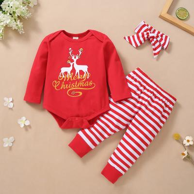 China Comfotable High Quality Newborn Baby Clothes Sets Romper Christmas Long Sleeve Baby Romper Costume Wholesale Hot Sale Baby Romper for sale