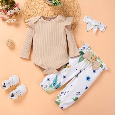 China 100% Newborn Baby Boy 6 Months Wholesale Casual Cotton Breathable Suit Clothes Set Infant Clothes Set Unisex for sale