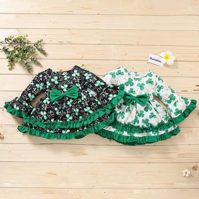 China 2021 Autumn Girls Dresses Kids Breathable Four Leaf Clover Dresses For Girls Whoelsale Cheapest Girls Dresses for sale