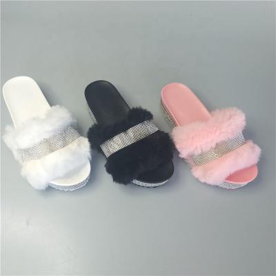 China Ladies Light Colorful Fur Slides Sandal Wholesale Slippers Women Slippers Slides Slipper Indoor Outdoor Fashion Sandals New for sale