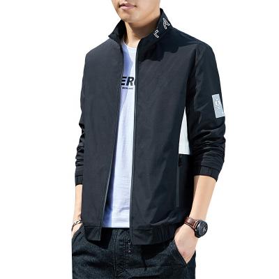 China Autumn Fashion Men Spring Jacket Zipper Pocket Stand Neck Breathable Breathable Youth Slim Fit Casual Simple Custom Jacket for sale