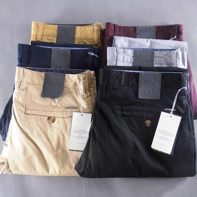 China Newest Design Casual Anti-Wrinkle Solid Color Straight Cotton Knitted Pants Plus Size Twill Pants Zipper Mens Wide Leg Pants for sale