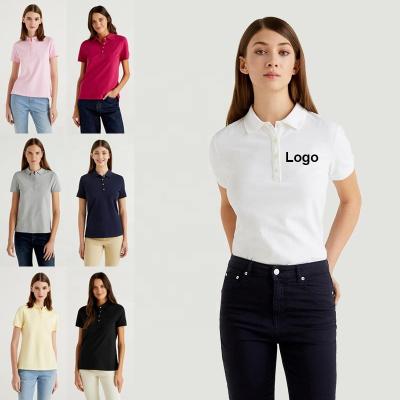 China Quick Dry/Breathable/Comfortable Polo Tshirt Custom Logo Breathable Hot Selling Casual T-shirt Quick Dry/Breathable/Comfortable Golf Women Polo Shirt Short Sleeve Cotton Four Neck Button for sale