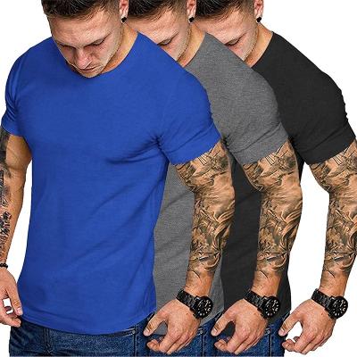 China New Season Anti-Wrinkle Poly/Plain Bodybuilding T-shirt Polyester Spandex Cotton Training T-shirt Anti-Wrinkle T-shirt for sale