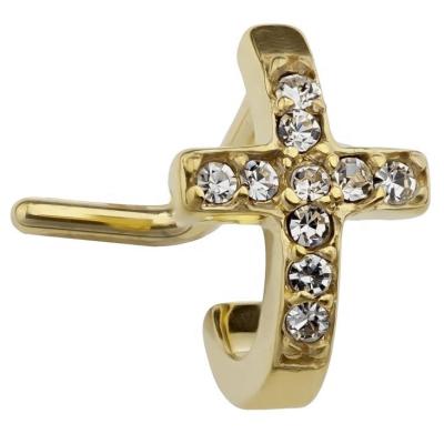 China Upper Nose L Bend Body Gold FASHIONABLE Cross Piercing Jewelry for sale