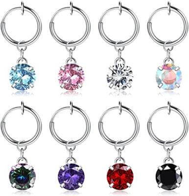 China Punk Crystal Faux Belly Piercing Button Rings Surgical Steel Dangle Belly Button Body Jewelry for sale