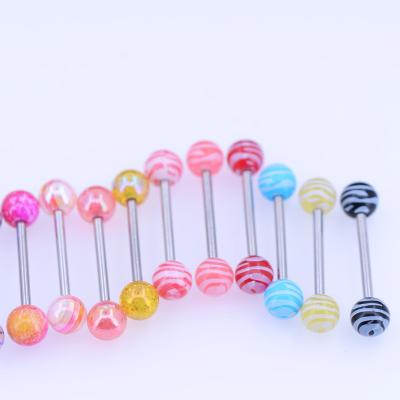 China Beauty CLASSIC Acrylic Ball Piercing Tongue With 316L Pole for sale