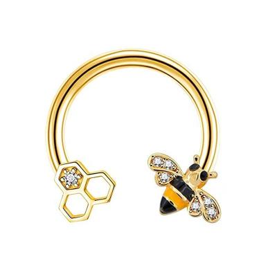 China 2022 CLASSIC 2022 CLASSIC 316L Cartilage Earring Hoop Ring Cute Bee Captive Bead Ring Cute Bee Captive Bead Ring Tragus Daith Rook Surgical Steel Helix for sale